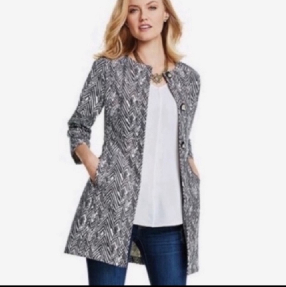 Cabi Style #3034 Zig Zag Ponte Knit Jacket Sz XS